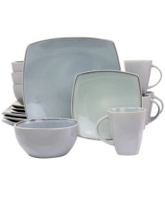 Gibson Elite Soho Lounge 16 Piece Stoneware Dinnerware Set in Light Grey